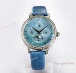 TW Factory Swiss Replica Vacheron Constantin Traditionnelle Lady Watch Blue MOP Dial